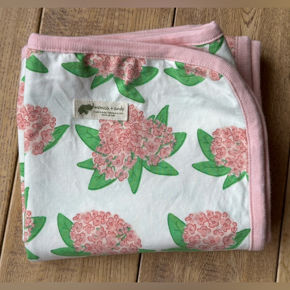 Monica + Andy Pink Hydrangea Baby Blanket